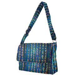 Binary Null One Digital Blue Full Print Messenger Bag by Pakrebo