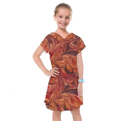 Marbled Paper Mottle Color Movement Kids  Drop Waist Dress by Pakrebo