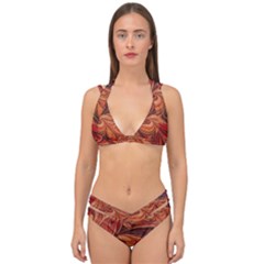 Marbled Paper Mottle Color Movement Double Strap Halter Bikini Set by Pakrebo