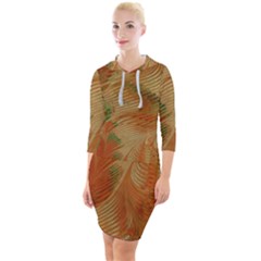 Mottle Color Movement Colorful Quarter Sleeve Hood Bodycon Dress by Pakrebo