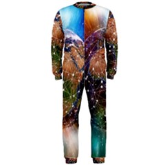 Network Earth Block Chain Globe Onepiece Jumpsuit (men)  by Pakrebo