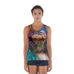 Network Earth Block Chain Globe Sport Tank Top  by Pakrebo