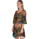 Network Earth Block Chain Globe Velour Kimono Dress View2