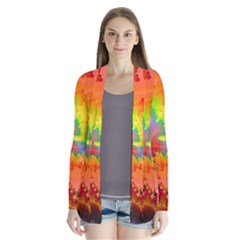 Background Abstract Color Form Drape Collar Cardigan by Pakrebo