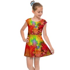 Background Abstract Color Form Kids  Cap Sleeve Dress by Pakrebo