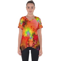 Background Abstract Color Form Cut Out Side Drop Tee by Pakrebo