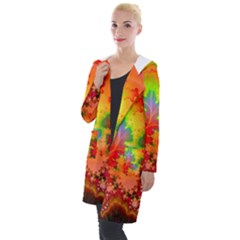 Background Abstract Color Form Hooded Pocket Cardigan by Pakrebo