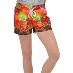 Background Abstract Color Form Women s Velour Lounge Shorts by Pakrebo