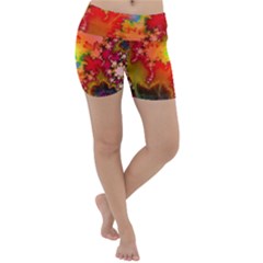 Background Abstract Color Form Lightweight Velour Yoga Shorts by Pakrebo