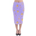 Pizza Pattern Violet pepperoni cheese funny slices Velvet Midi Pencil Skirt View1