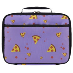 Pizza Pattern Violet Pepperoni Cheese Funny Slices Full Print Lunch Bag by genx