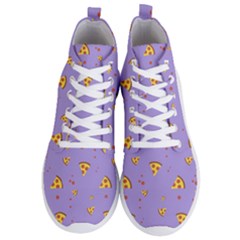 Pizza Pattern Violet Pepperoni Cheese Funny Slices Men s Lightweight High Top Sneakers by genx