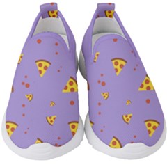 Pizza Pattern Violet Pepperoni Cheese Funny Slices Kids  Slip On Sneakers by genx