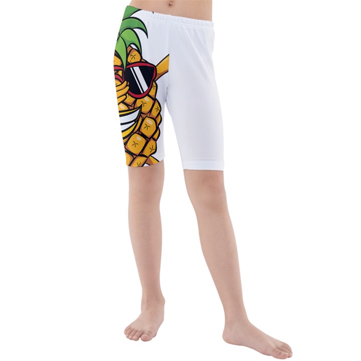 Dabbing Pineapple Sunglasses Shirt Aloha Hawaii Beach Gift Kids  Mid Length Swim Shorts