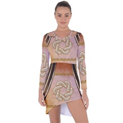 Decorative Celtic Knot Asymmetric Cut-out Shift Dress by FantasyWorld7