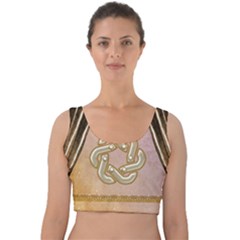 Decorative Celtic Knot Velvet Crop Top by FantasyWorld7