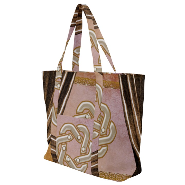 Decorative Celtic Knot Zip Up Canvas Bag