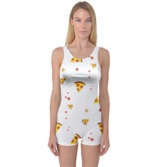 Pizza Pattern Pepperoni Cheese Funny Slices One Piece Boyleg Swimsuit by genx