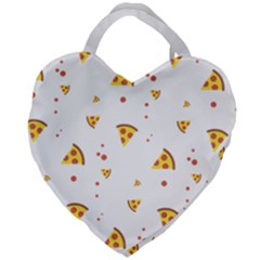 Pizza Pattern Pepperoni Cheese Funny Slices Giant Heart Shaped Tote