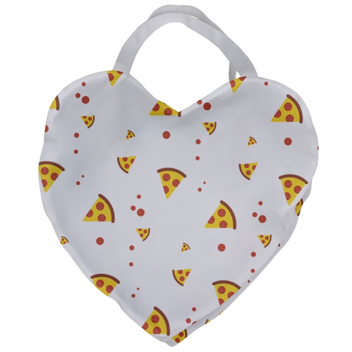 Pizza Pattern pepperoni cheese funny slices Giant Heart Shaped Tote