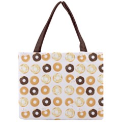 Donuts Pattern With Bites Bright Pastel Blue And Brown Cropped Sweatshirt Mini Tote Bag