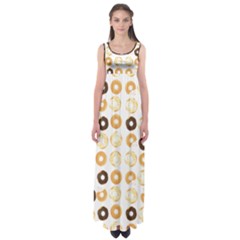 Donuts Pattern With Bites Bright Pastel Blue And Brown Cropped Sweatshirt Empire Waist Maxi Dress by genx