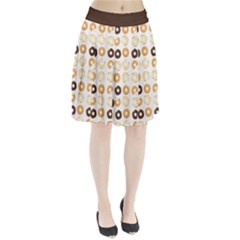 Donuts Pattern With Bites Bright Pastel Blue And Brown Cropped Sweatshirt Pleated Skirt by genx