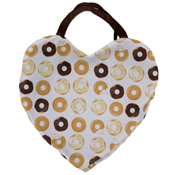 Donuts Pattern With Bites bright pastel blue and brown Cropped Sweatshirt Giant Heart Shaped Tote