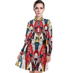 Graffiti 2 Long Sleeve Chiffon Shirt Dress by ArtworkByPatrick