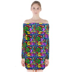 Graffiti 3 1 Long Sleeve Off Shoulder Dress