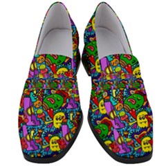 Graffiti 3 1 Women s Chunky Heel Loafers by ArtworkByPatrick