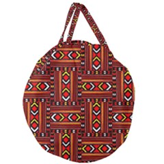 Texture Red Orange Giant Round Zipper Tote by ArtworkByPatrick