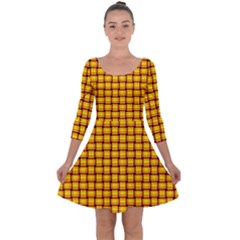 Wood Weave 1 Quarter Sleeve Skater Dress by ArtworkByPatrick