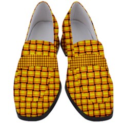 Wood Weave 1 Women s Chunky Heel Loafers by ArtworkByPatrick