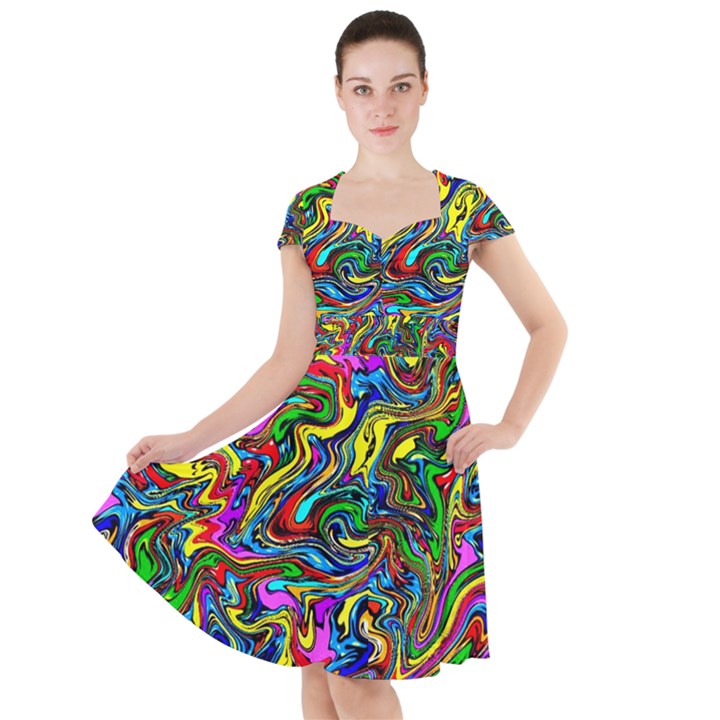 Graffiti 3 2 Cap Sleeve Midi Dress