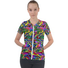 Graffiti 3 2 Short Sleeve Zip Up Jacket by ArtworkByPatrick