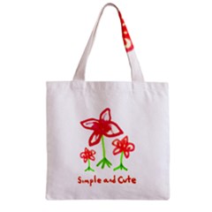 Flowers And Cute Phrase Pencil Drawing Zipper Grocery Tote Bag by dflcprintsclothing