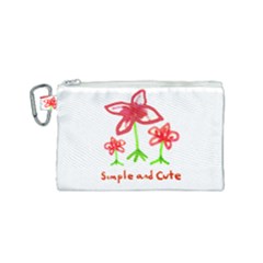 Flowers And Cute Phrase Pencil Drawing Canvas Cosmetic Bag (small) by dflcprintsclothing