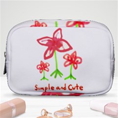 Flowers And Cute Phrase Pencil Drawing Make Up Pouch (small) by dflcprintsclothing