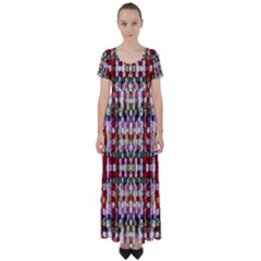 Cotton Weave High Waist Short Sleeve Maxi Dress by ArtworkByPatrick