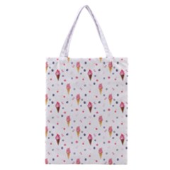 Ice Cream Cones Watercolor With Fruit Berries And Cherries Summer Pattern Classic Tote Bag by genx