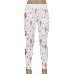 Ice Cream Cones Watercolor With Fruit Berries And Cherries Summer Pattern Classic Yoga Leggings by genx