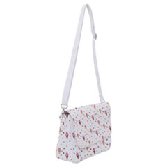 Ice Cream Cones Watercolor With Fruit Berries And Cherries Summer Pattern Shoulder Bag With Back Zipper by genx