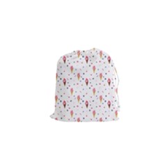 Ice Cream Cones Watercolor With Fruit Berries And Cherries Summer Pattern Drawstring Pouch (xs) by genx