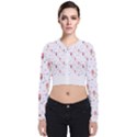 Ice Cream Cones Watercolor with fruit berries and cherries summer pattern Long Sleeve Zip Up Bomber Jacket View1