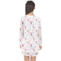 Ice Cream Cones Watercolor with fruit berries and cherries summer pattern Long Sleeve Chiffon Shift Dress  View2