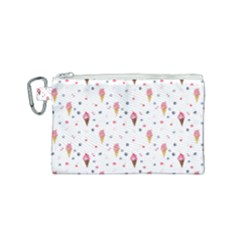 Ice Cream Cones Watercolor With Fruit Berries And Cherries Summer Pattern Canvas Cosmetic Bag (small) by genx