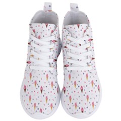 Ice Cream Cones Watercolor With Fruit Berries And Cherries Summer Pattern Women s Lightweight High Top Sneakers by genx