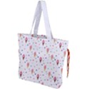 Ice Cream Cones Watercolor with fruit berries and cherries summer pattern Drawstring Tote Bag View1