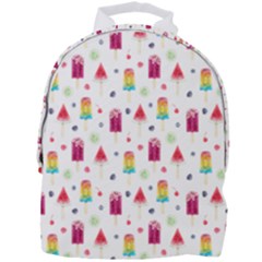 Popsicle Juice Watercolor With Fruit Berries And Cherries Summer Pattern Mini Full Print Backpack by genx